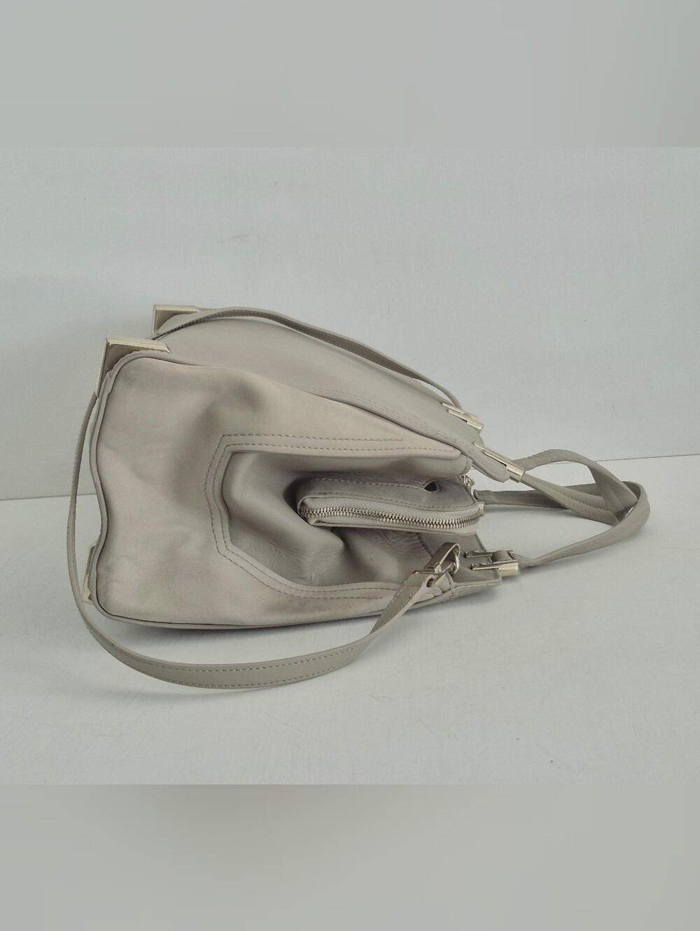 Zac Posen Daphne Taupe Structured Satchel with Detachable Shoulder Strap - Picture 9 of 15